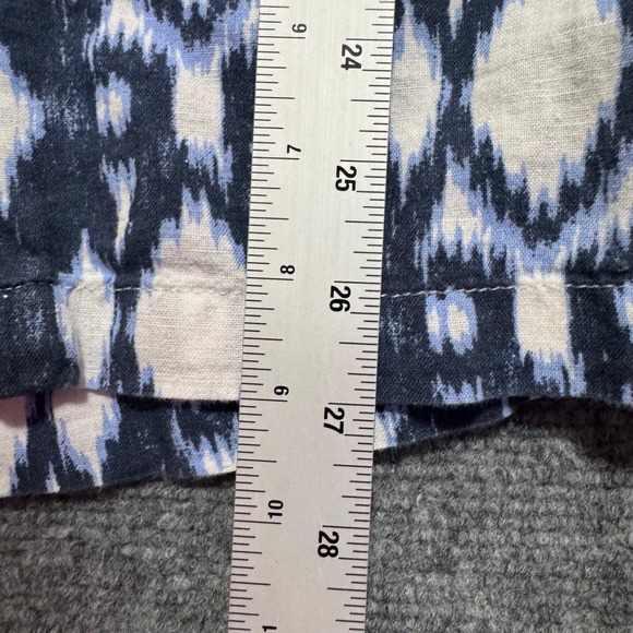 Gap Loop Collar Shirt Linen Blend Large Mens Ikat Short Sleeve Button Up - Picture 6 of 8